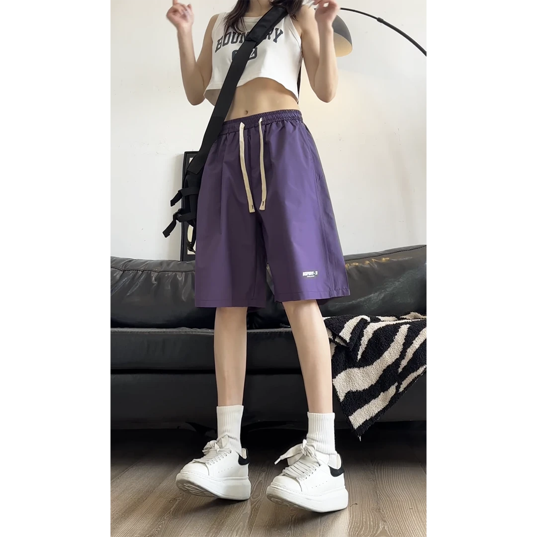 夏季速干透气网孔运动休闲短裤男高级感宽松直筒不过膝百搭五分裤