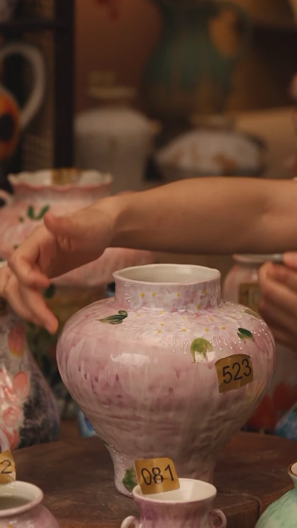 陶瓷523景德镇设计师手作花器摆件侘寂风