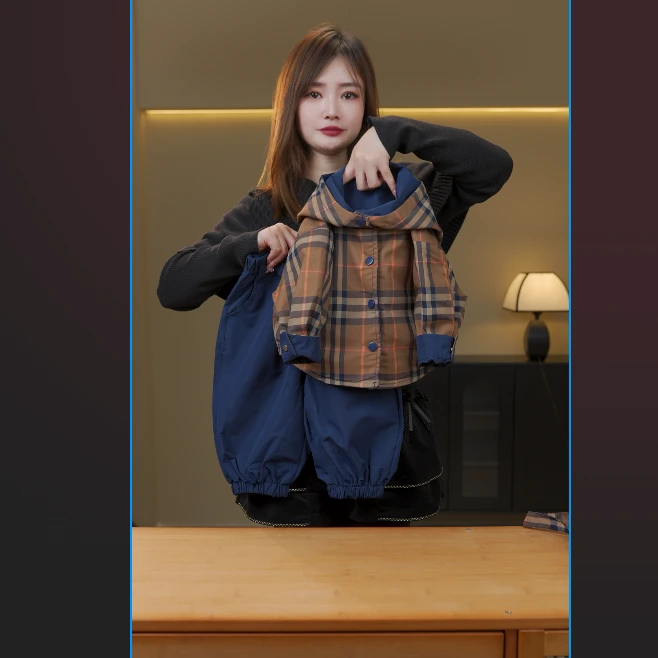 2025儿童春秋洋气时尚格子宽松印花秋季套装潮流休闲运动25622