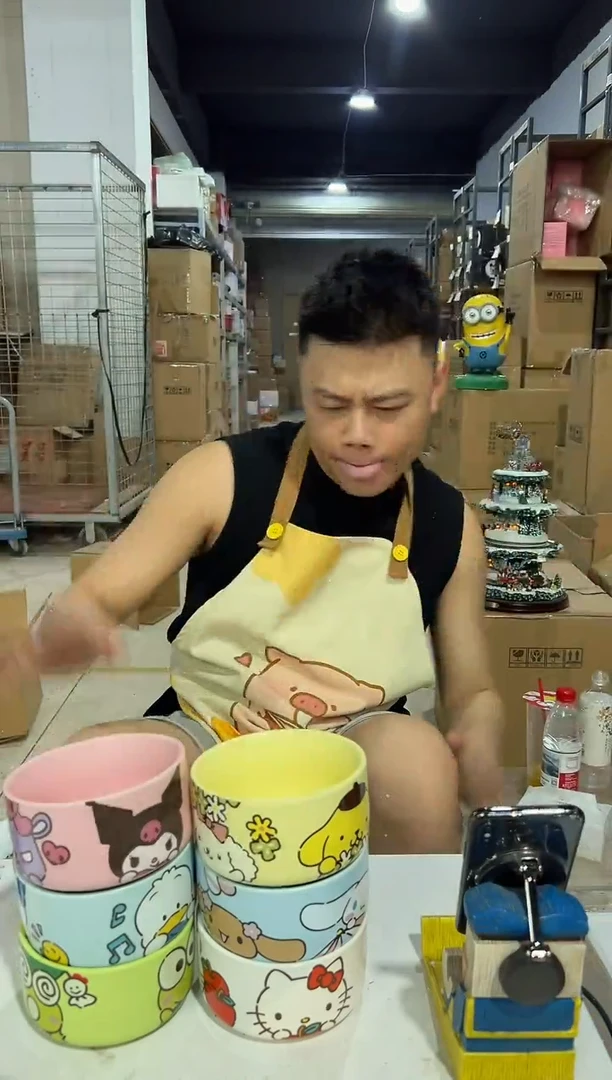 瓷片三利鸥饭碗6件套
