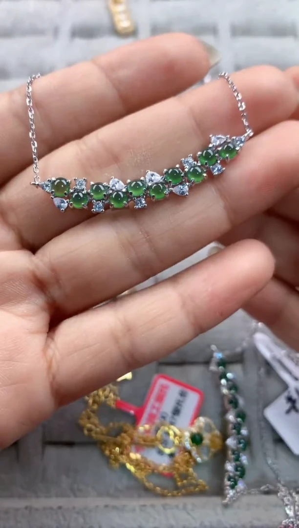 银S925镶嵌戒指翡翠4444----5