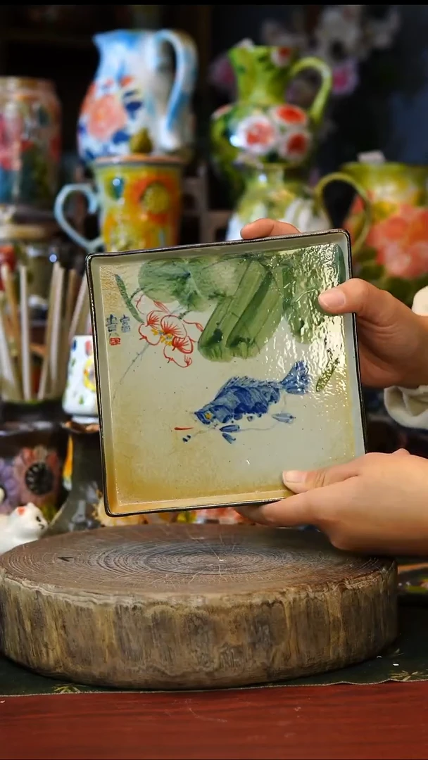 陶瓷224景德镇手工手绘釉下彩