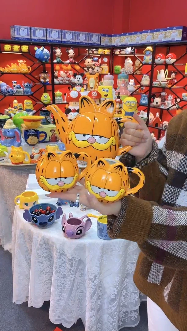 【闪购商品】.@@加菲猫陶瓷一壶二杯