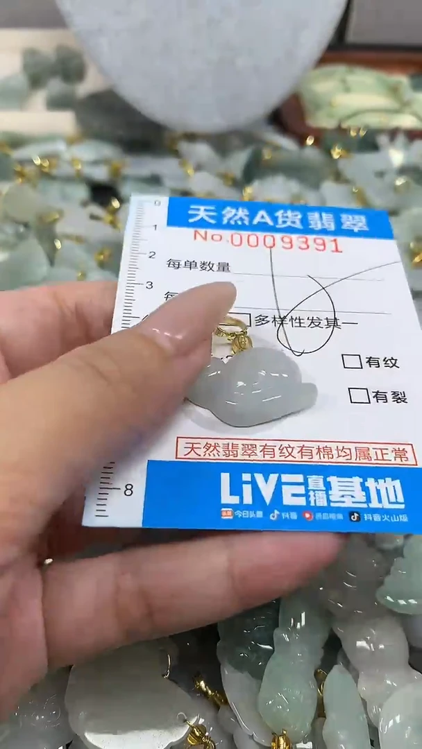 翡翠未镶嵌颈饰净货挂件-9391