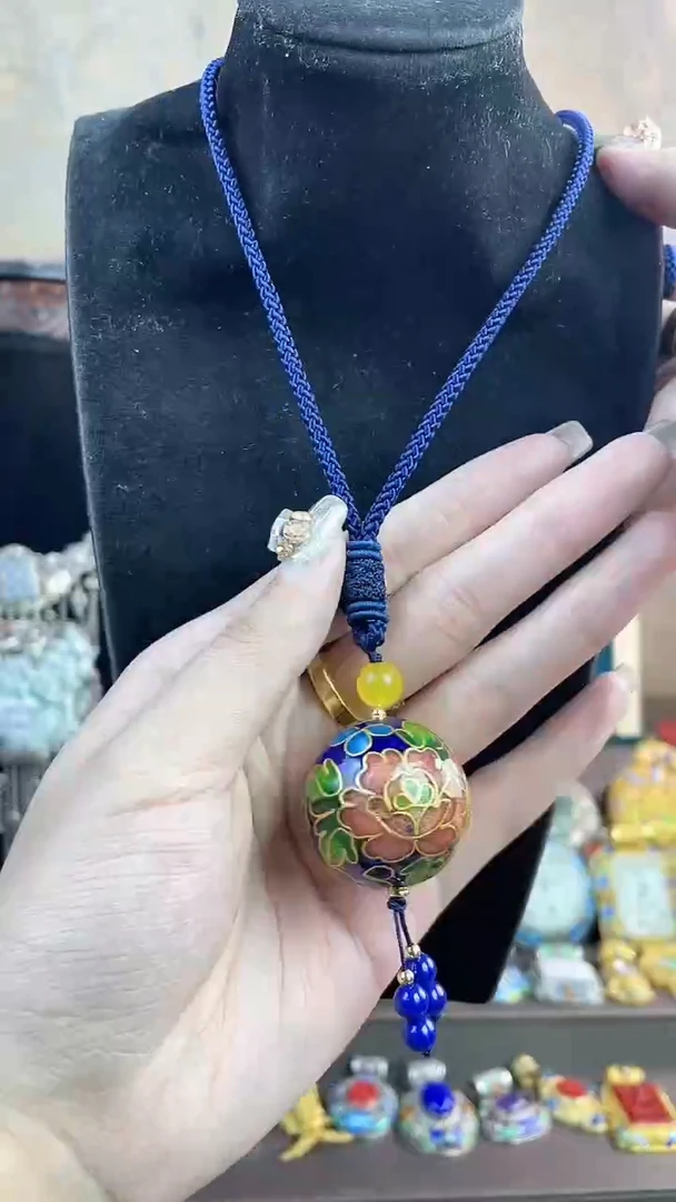 非遗景泰蓝银蓝3.0单珠编绳款