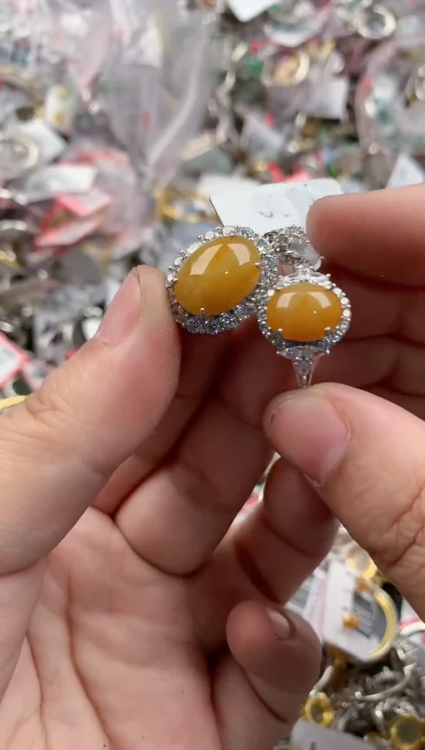 银S925镶嵌戒指翡翠666666   1