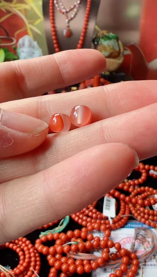 未镶嵌单珠南红玛瑙小*满单珠6*5mm