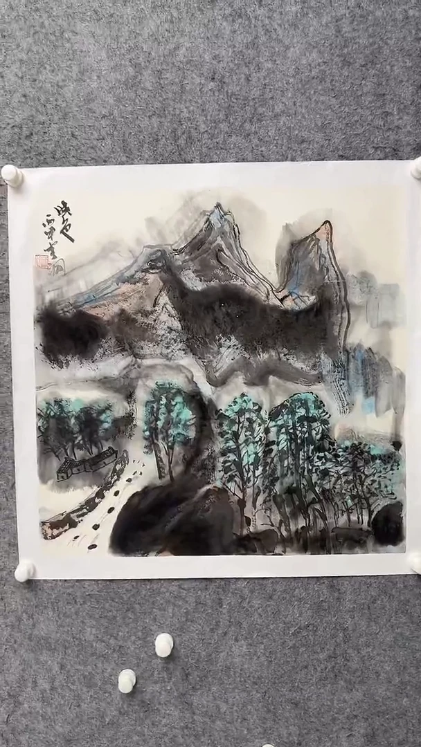 国画李纲-4平尺-山水国画
