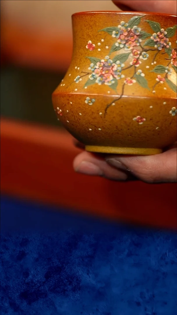 紫砂 宜兴紫砂 柴烧 小把杯