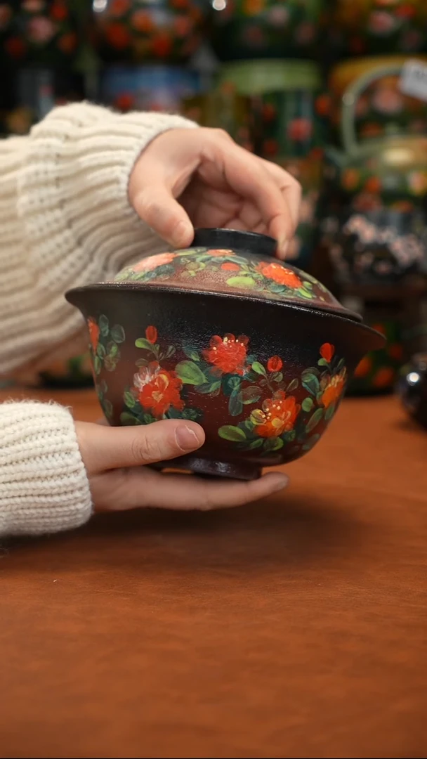 紫砂油画手绘釉下彩