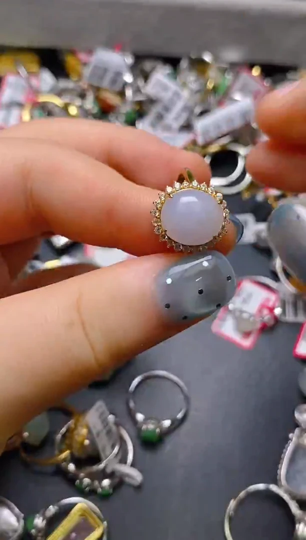 银S925镶嵌戒指翡翠百内无证书