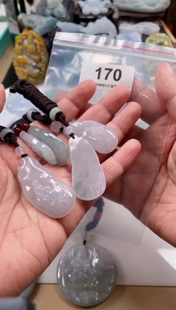 【闪购商品】翡翠颈饰未镶嵌天然缅甸A货翡翠多样性发一悟道170