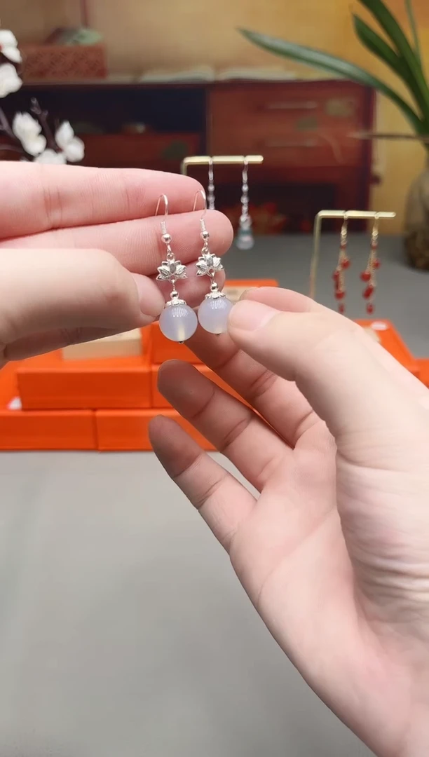 未镶嵌耳钉玛瑙/玉髓116