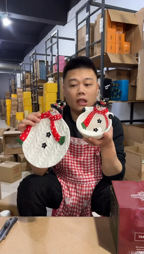 【闪购商品】杯原盒雪人碗加雪人盘aaa