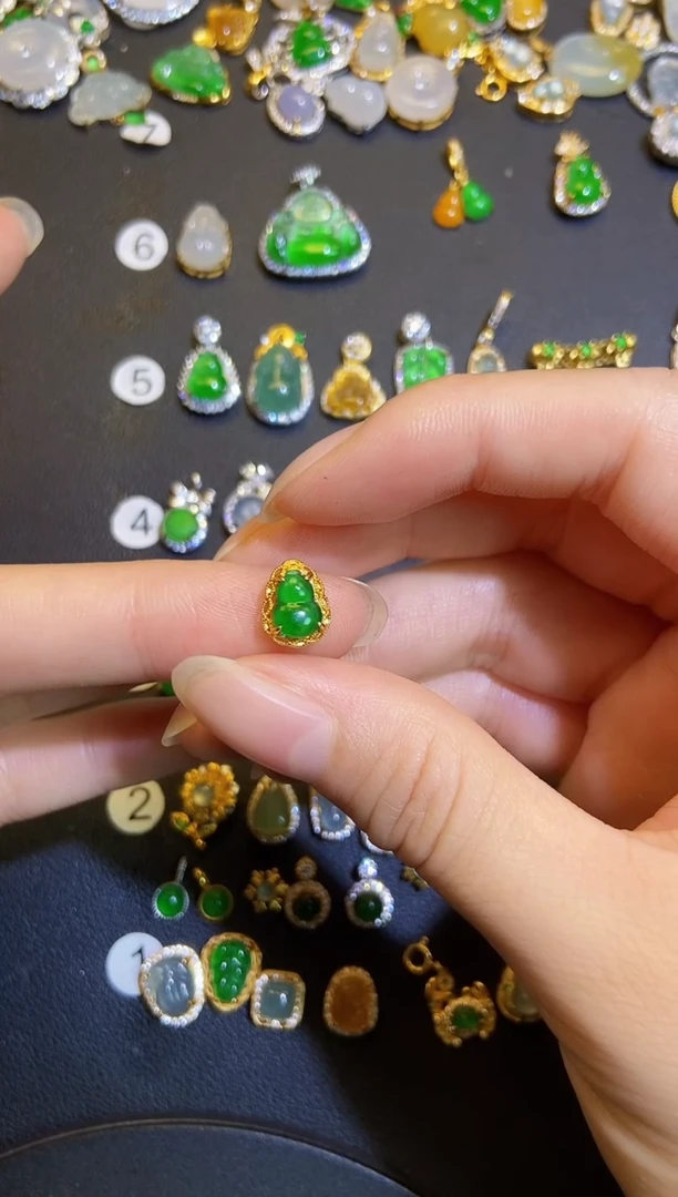 吊坠(不含链)银S925镶嵌翡翠1