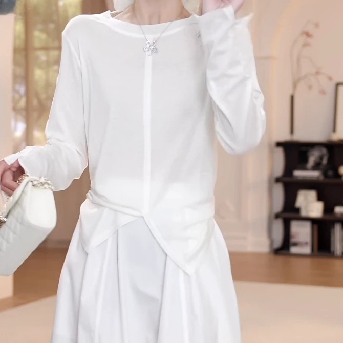 夏季百搭纯色防晒长袖t恤