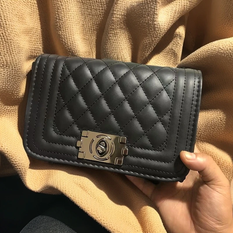 2024新质感通勤女包菱格绣线单肩包百搭腋下斜挎包小香风女包潮