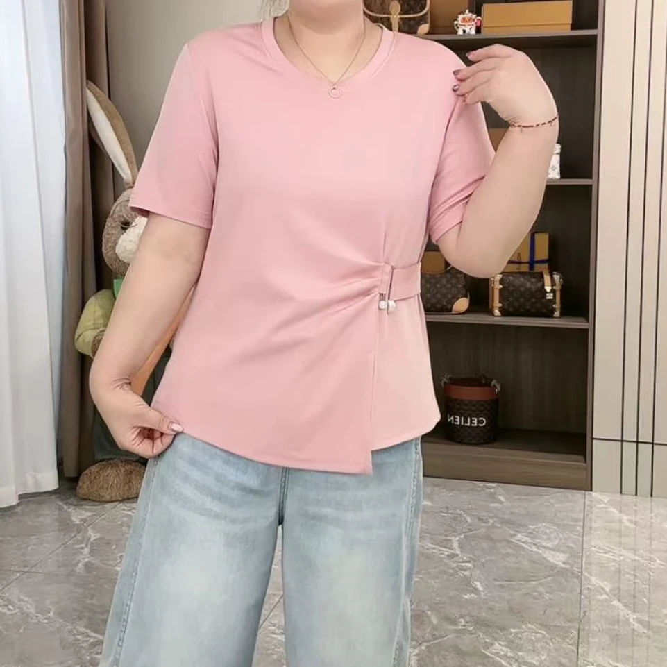 68208设计感不规则正肩短袖T恤