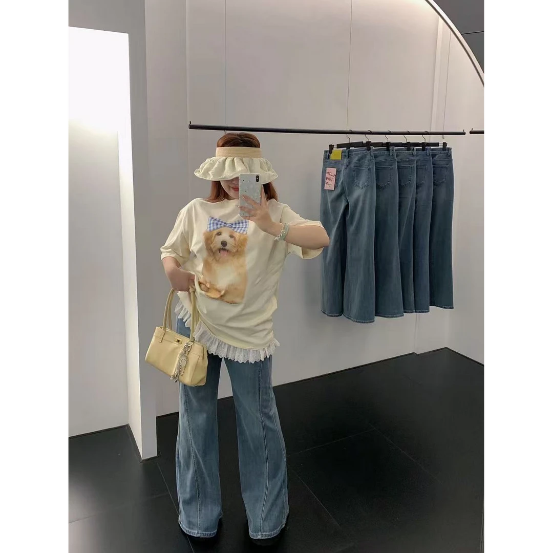 慧芝huizhi 28232高个子喇叭裤 定制 身高一米七以上高个子牛仔裤