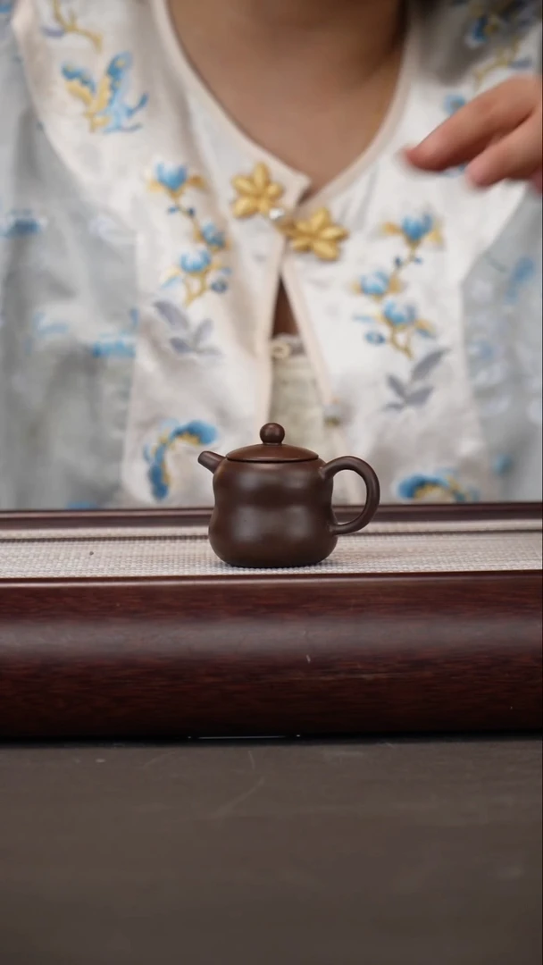 茶壶紫砂紫泥葫芦手把件