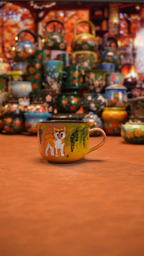 油画   釉下彩  杯子