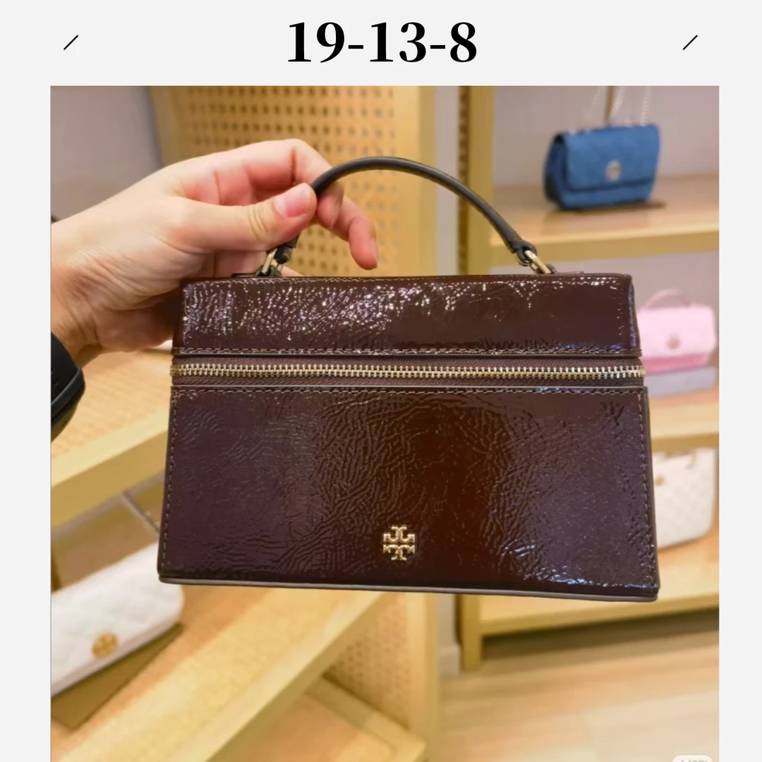 Tory Burch/汤丽柏琦新款酒红色盒子包斜挎包197865505709