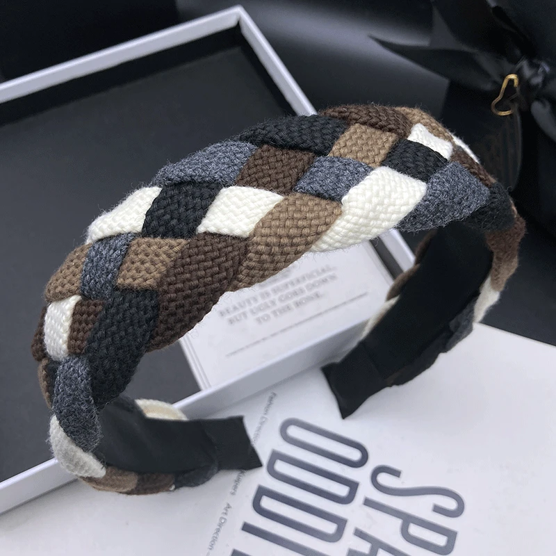 秋冬新款编织头箍小香风复古简约休闲风针织发箍日韩压发外出百搭