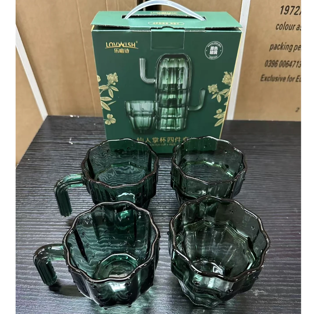 大倩家用仙人掌杯四件套水杯22