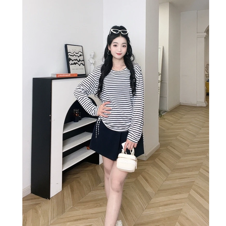 IEF/爱依服微胖定制2025夏季新款条纹显瘦三件套（测款）