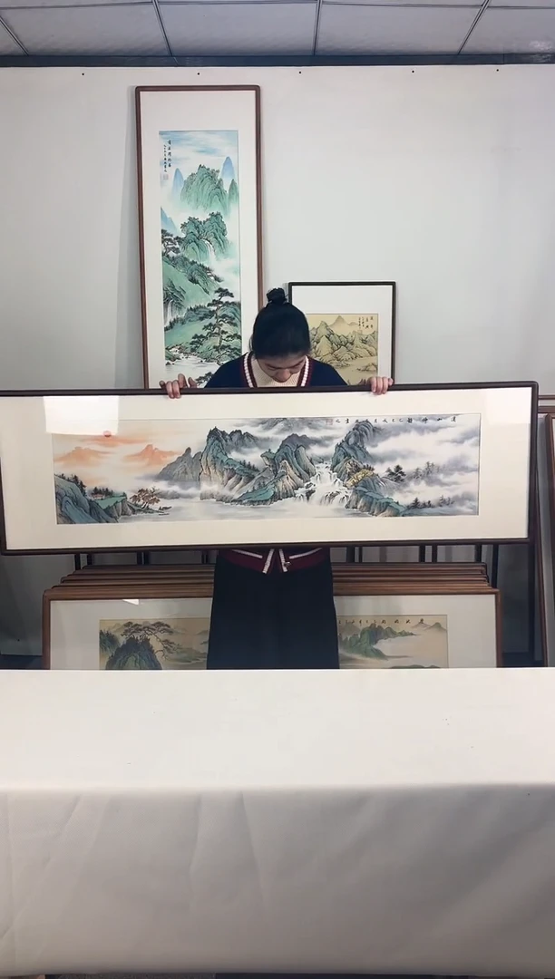 国画手绘*溪山神韵*52*172cm