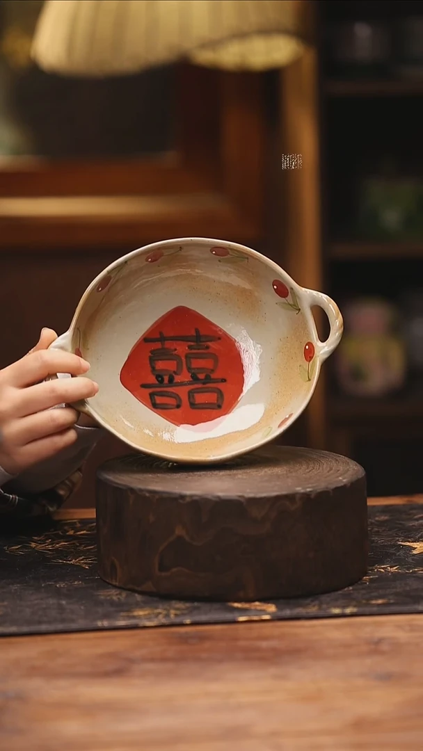 陶瓷景德镇高温釉下手绘陶瓷@L199@