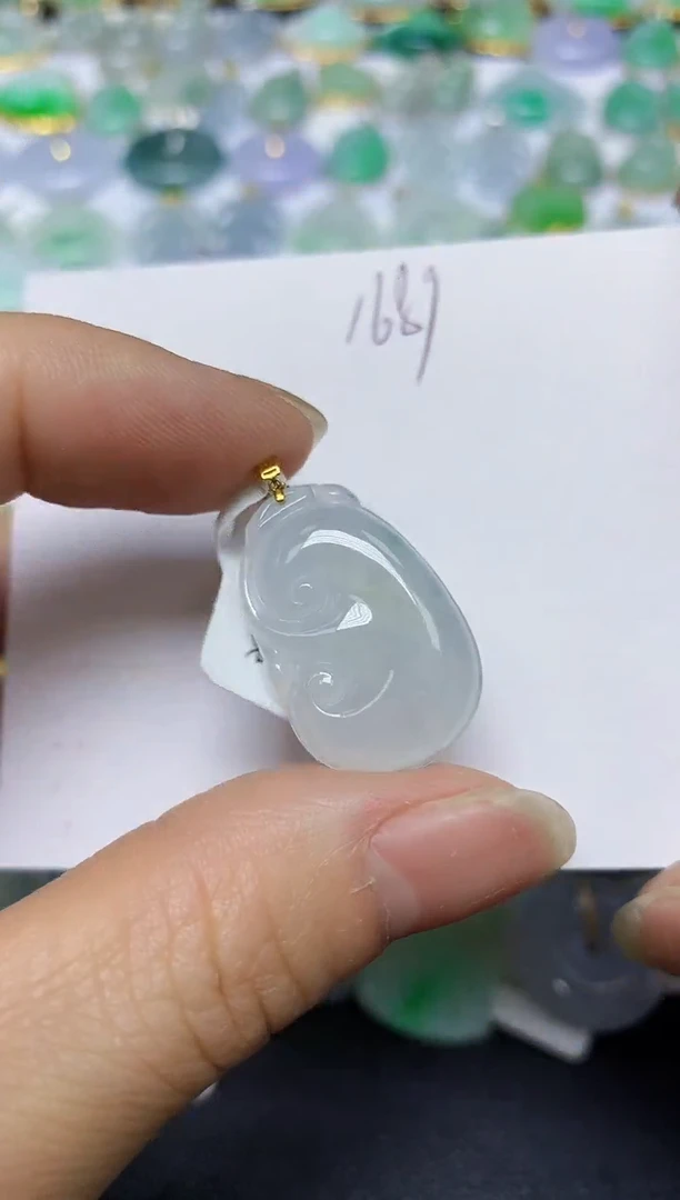 翡翠18K金镶嵌颈饰 天然翡翠A货