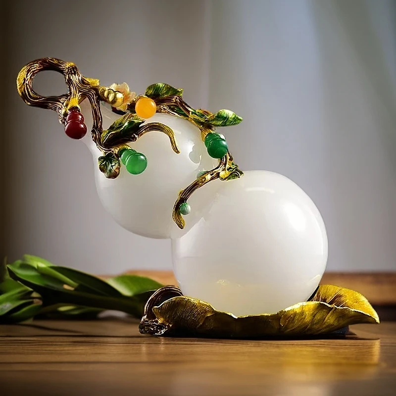 《福禄万代》珐琅彩琉璃葫芦摆件高档松弛感工艺品家居客厅酒柜摆设