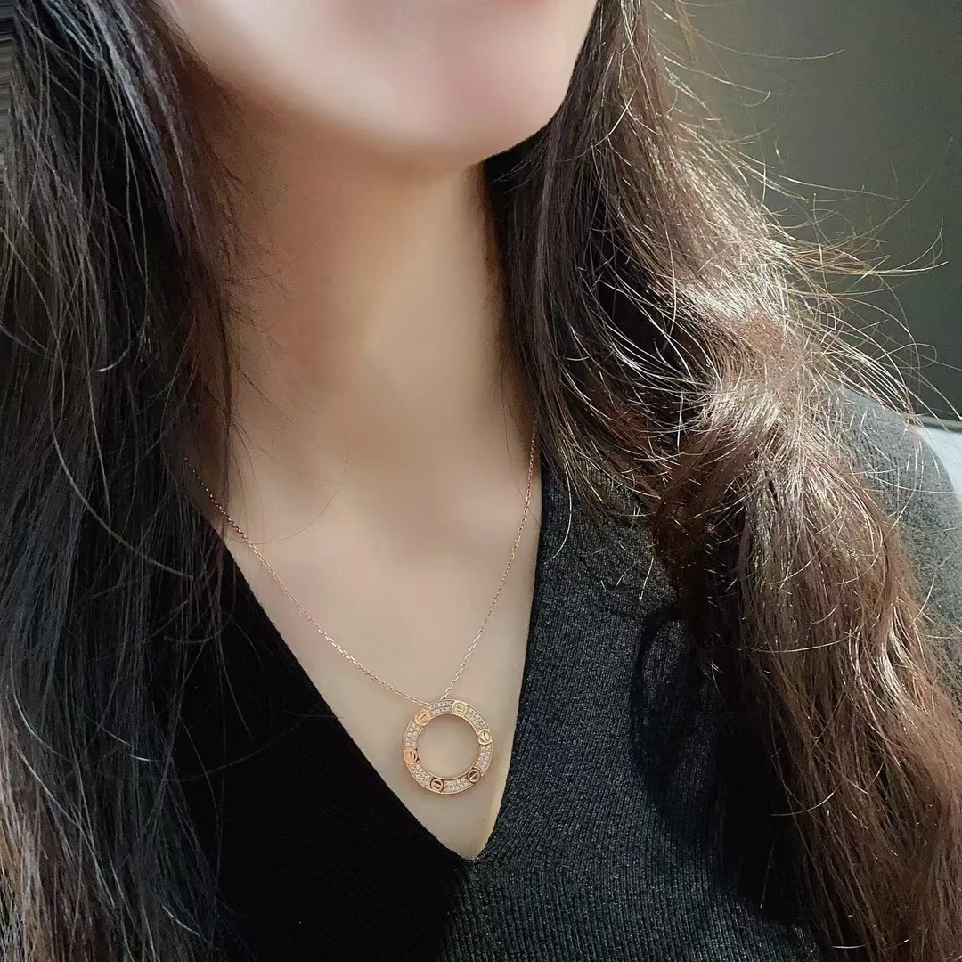 铜合金项链 满砖LOVE大饼  157