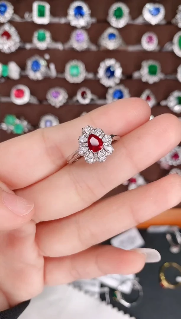 【闪购商品】红宝石18K金戒指18K金镶嵌0.65克拉