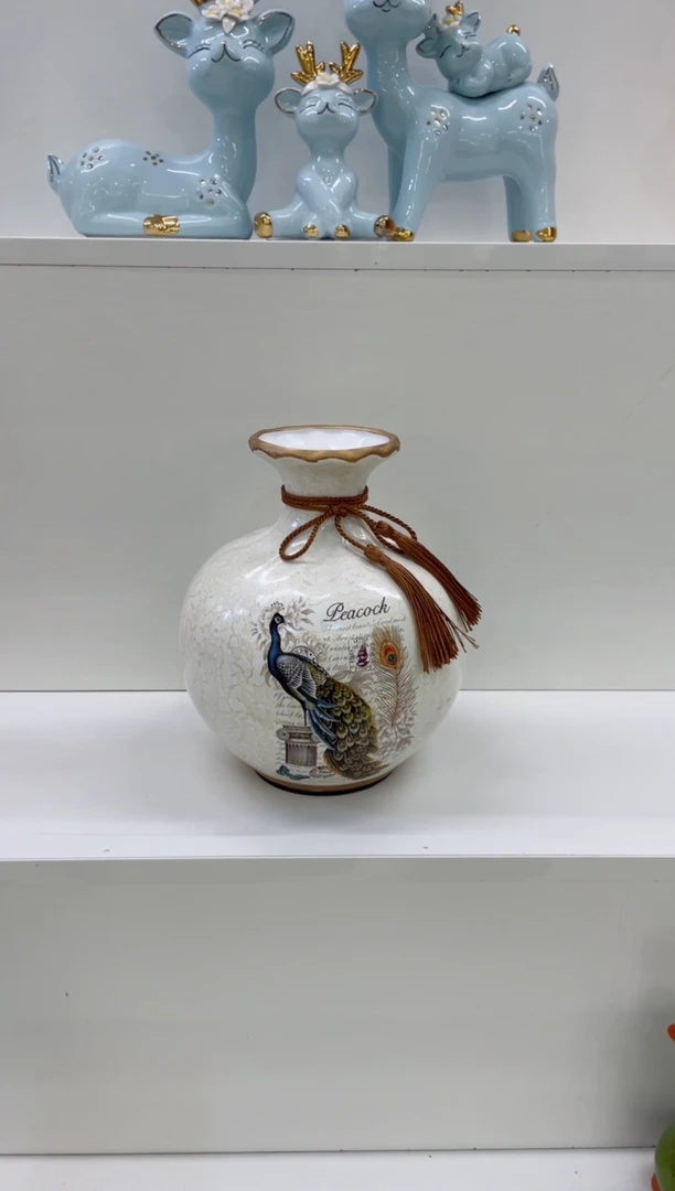 陶瓷孔雀花瓶（H07）