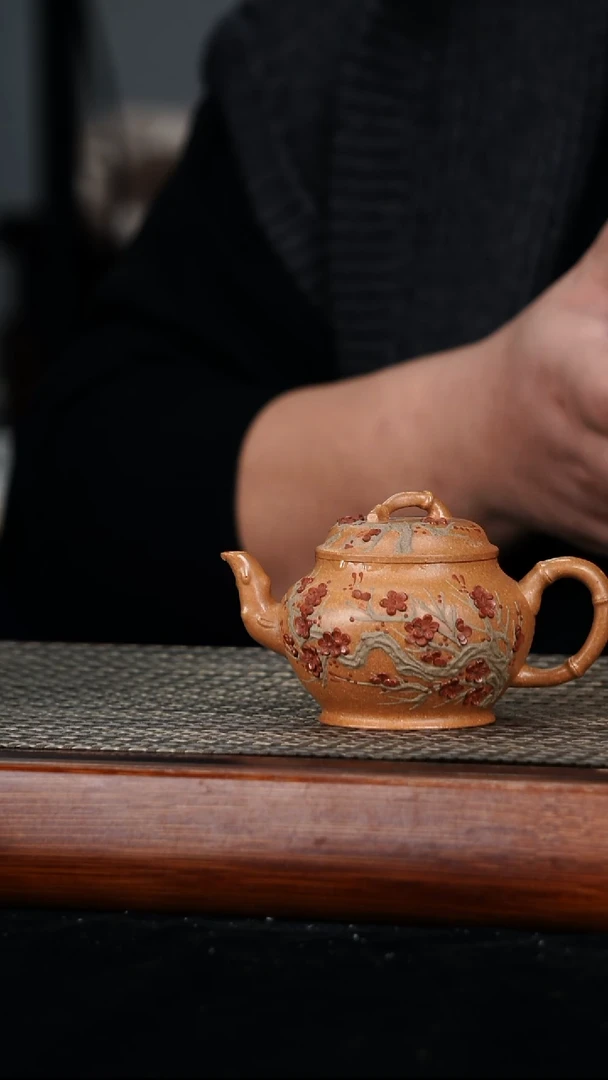 茶壶紫砂原矿段泥花器壶130cc