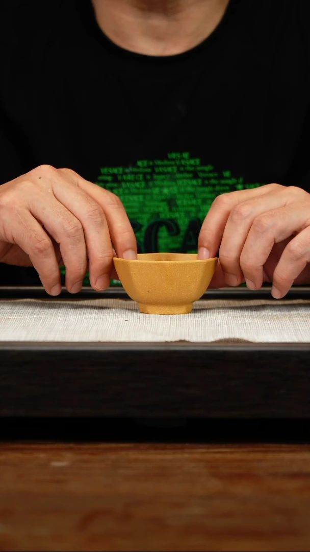 茶壶紫砂黄金段八方杯