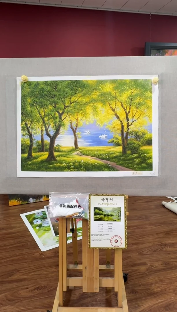 油画【原创·保真·带证书】朝鲜画家纯手绘油画--顺丰包邮--