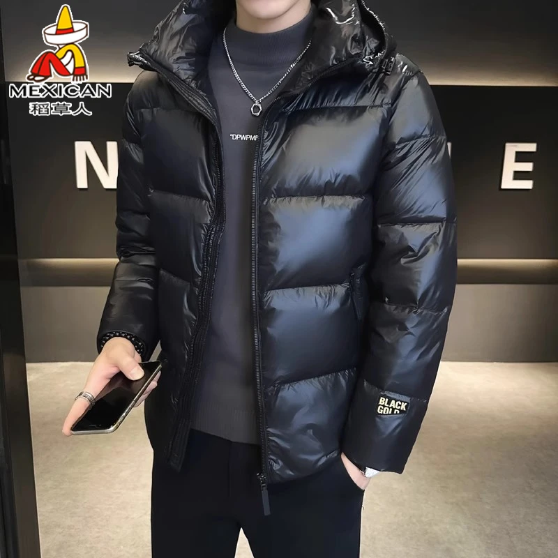 稻草人羽绒服男士短款冬季新款高端黑金极寒加厚保暖外套鸭绒冬装