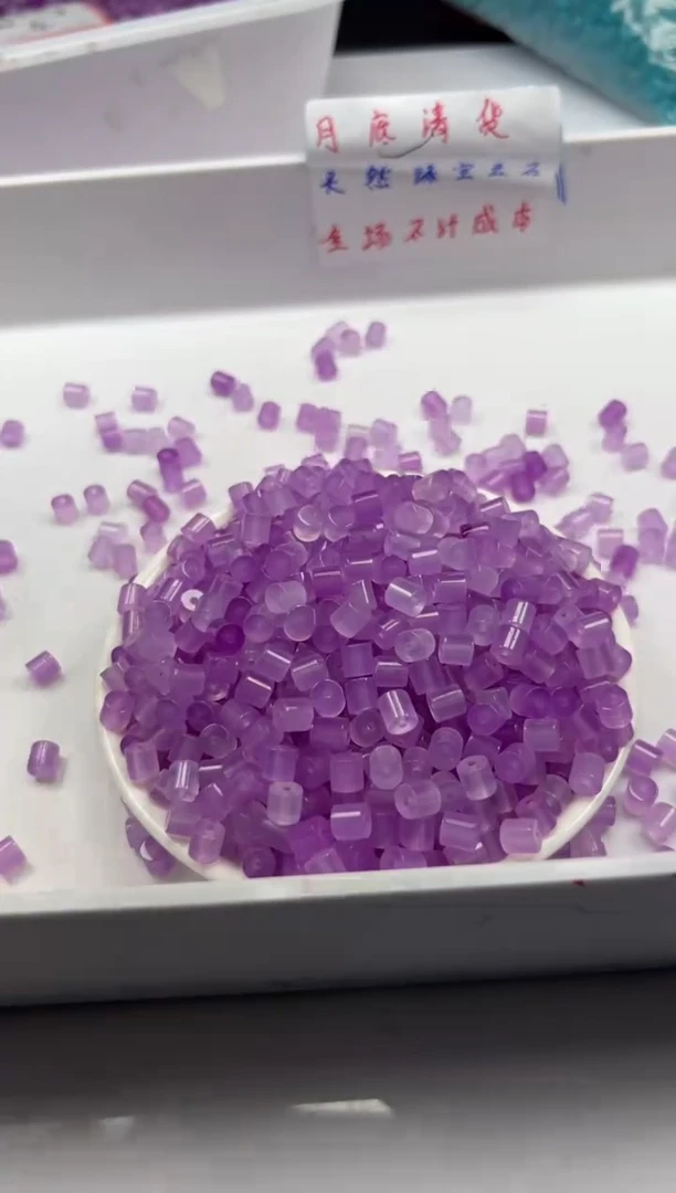 玛瑙/玉髓颈饰未镶嵌w1627冰紫罗兰管珠5*5mm30颗