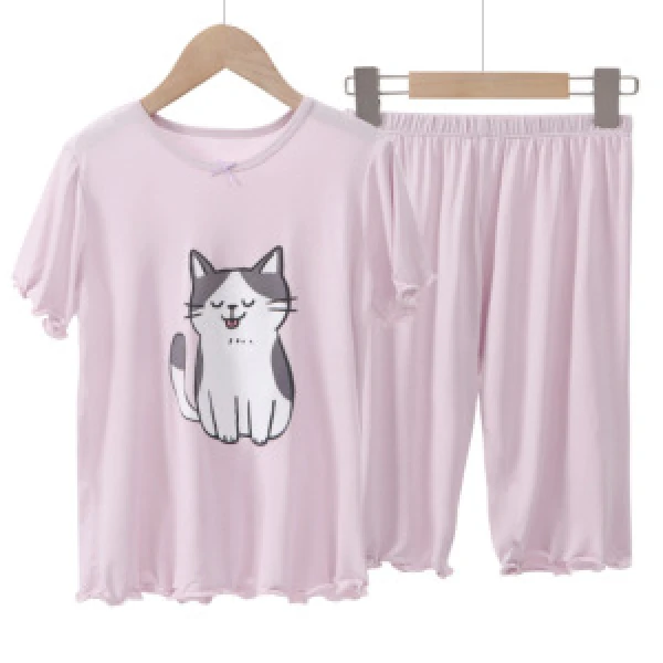 【海涛大叔】 猫咪款短袖家居服套装 31227