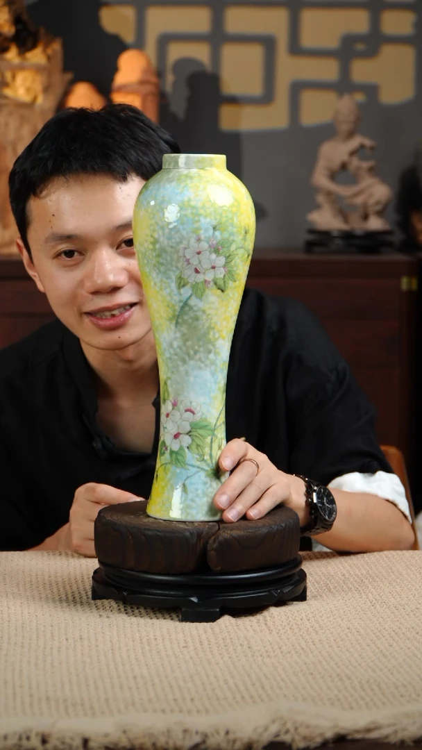 摆件WN问泥景德镇陶瓷花瓶摆件