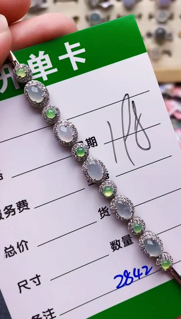 翡翠戒指银S925镶嵌2842