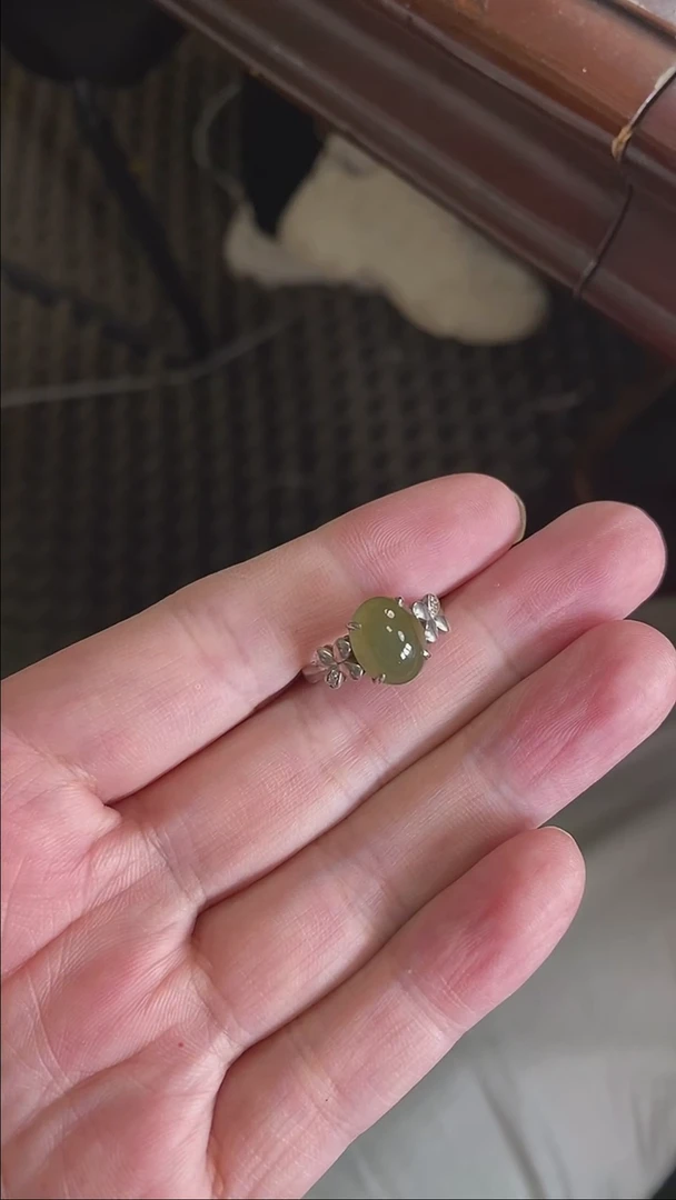 【闪购商品】翡翠戒指银S925镶嵌14015号