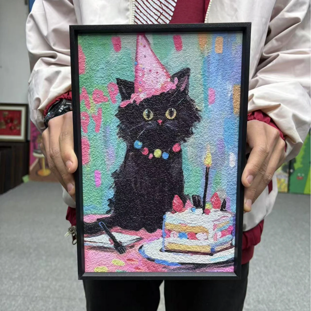 卡通生日猫咪装饰画2030