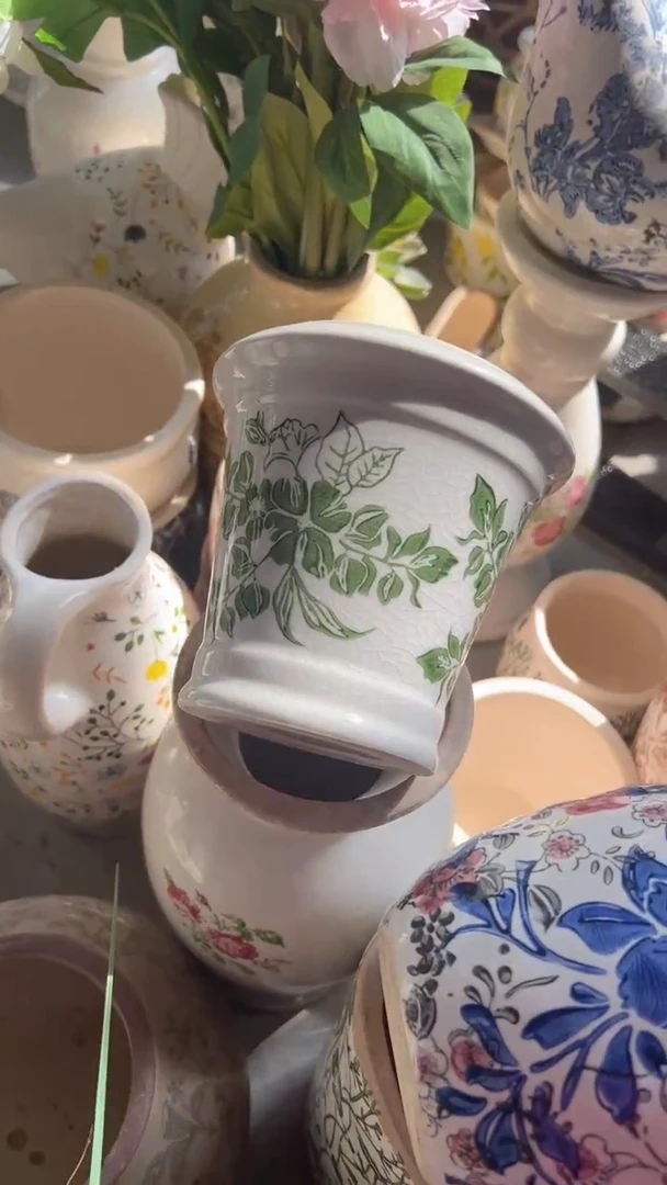 【闪购商品】陶瓷花盆高13cm内口10.5cm