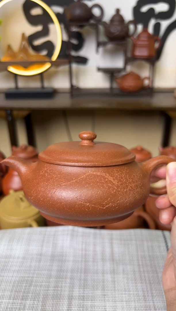 茶壶段泥原矿明炉壶黄降坡220cc
