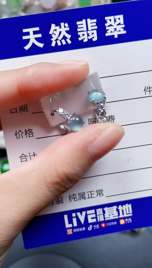 银S925镶嵌翡翠耳饰101