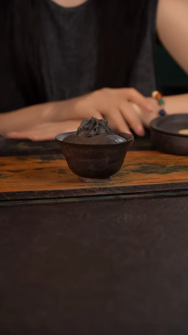 140c伟壶柴烧假山盖碗